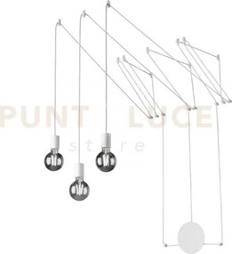 Plafoniera habitat bianca 3 luci attacco e27 500cm regolabile con d...