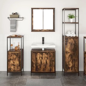 Set mobili bagno 3 pezzi  rovere affumicato - legno ingegnerizzato