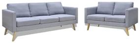 Set divani a 2 e a 3 posti in tessuto grigio chiaro