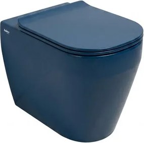 Vaso WC filomuro OLYMPIA CERAMICA tuttoevo, sedile incluso P 36 x L 36 x H 42 cm blu lucido