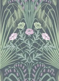 Tapete Bluebell von Cole and Son - Green and Charcoal