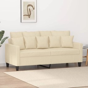 Divano A 2 Posti Crema 140 Cm İn Tessuto /