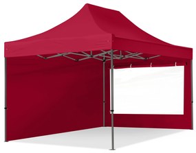 TOOLPORT 3x4,5m gazebo pieghevole con laterali (finestre panoramiche), PREMIUM acciaio, rosso - (600057)