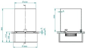 Bruciatore tondo con vetro per camino a bioetanolo biocamino inox 3 lt d.30