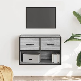 Mobile Tv Grigio Sonoma 60x31x39,5cm İn Truciolato E Metallo /