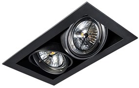 Set di 12 faretti da incasso neri AR111 orientabili a 2 luci - Oneon