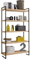 Libreria industrial cortina in legno massello di abete 120x45x205