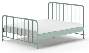 Letto singolo verde in metallo verde con rete 160x200 cm BRONXX - Vipack