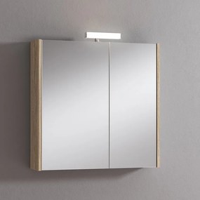 Pensile con luce Akira rovere nabucco L 71.5 x H 70 x P 15.5 cm