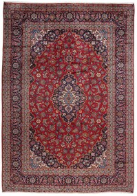 Kashan Tappeto 350x240 Rosso (Iran) Annodato A Mano