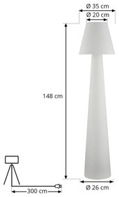 Lucande Gauri lampada da terrazza, IP65, 150 cm