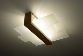 Plafoniera da Soffitto Legno Wenge e Vetro 2xE27 FENIKS 2 da Interno