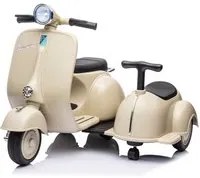 Piaggio Vespa con Sidecar Small Elettrica 6V per Bambini Crema