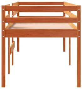 Letto a soppalco marrone cera 75x190 cm legno massello di pino