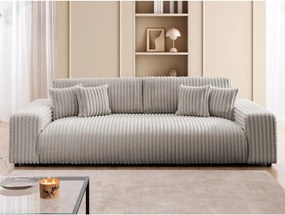 Divano grigio chiaro allungabile/con contenitore con rivestimento in velluto a coste 260 cm Justin – Ropez