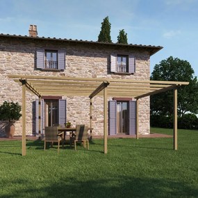 Pergola Melon in legno struttura naturale L 600 x P 390 x H 249 cm