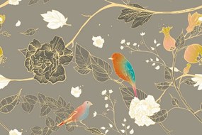 Carta da parati – Bellissimi uccellini sui rami