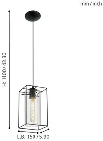 Eglo 49495 - Lampadario LONCINO 1xE27/60W/230V