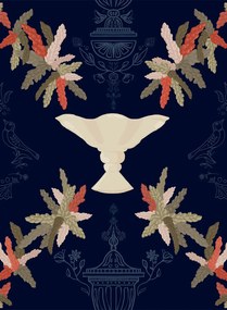 Coordonne Carta da parati Neo-Rococo - Navy