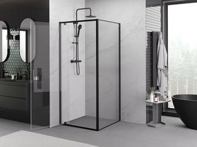 Mexen Exo-BR cabina doccia a battente 90 x 90 cm, trasparente, nera - 8181-090-090-70-00