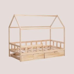 Letto In Legno Per Materasso Kelly Kids Da 90 Cm Legno Naturale & Letto Con Contenitore & 90 X 190 Cm - Sklum