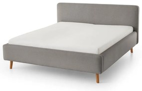 Letto matrimoniale imbottito grigio con contenitore con rete inclusa 160x200 cm Mattis – Meise Möbel