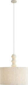 Lampada a sospensione Japandi beige con paralume in lino 50cm - Fedde