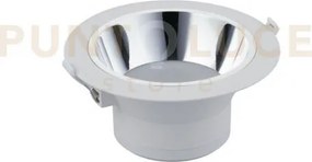 Incasso led mack bianco e cromo 20w 2500lm 4000k 19x9,1cm