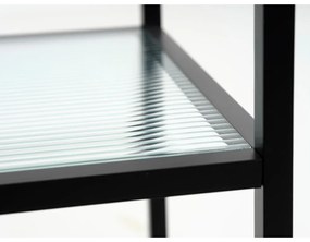 Tavolo da portata in vetro su ruote 42x70 cm Bronco - Unique Furniture