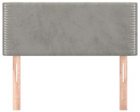 Testiera grigio chiaro 80x5x78/88 cm in velluto