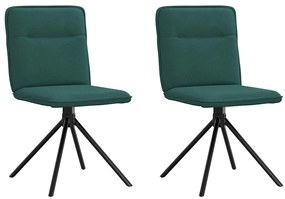 Sedie Da Pranzo 2 Pz Verde Scuro İn Tessuto /