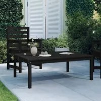 Tavolo da Giardino Nero 121x82,5x45 cm Legno Massello di Pino 824131