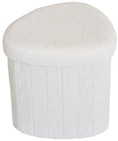 Poggiapiedi bianco con rivestimento in bouclé Medford – House Nordic