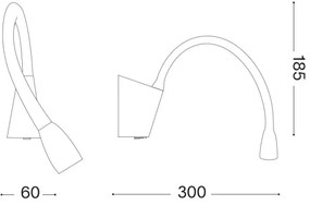 Ideal Lux - Lampada LED flessibile GOOSE LED/3W/230V CRI 90 nera