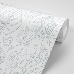 Carta da parati – Foglie magiche in versione bianca