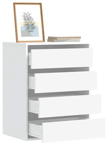 Cassettiera Bianca 60x41x76 Cm İn Legno Multistrato /