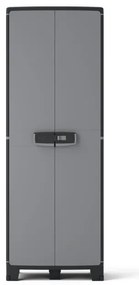 Armadio per scope Excellence SPACEO in polipropilene, nero L 65 x H 180 x P 39 cm, 2 ante, adatto per interno/esterno