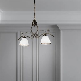 Lampadario a sospensione con catena RETRO 2xE27/60W/230V bronzo/patina