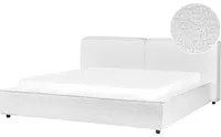 Letto matrimoniale in boucl con struttura a doghe bianco 180 x 200 cm stile classico camera da letto