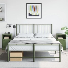 Comodini 2 Pz Verde Oliva 34,5x39x62 Cm İn Acciaio /