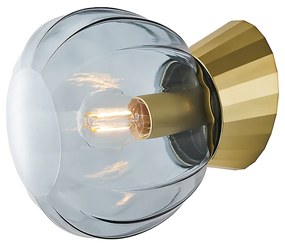 Applique Moderna Sydney Base Oro E Sfera In Vetro Fumé 1 Luce E14
