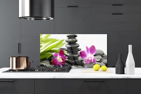 Pannello cucina paraschizzi Zen Spa pietre orchidea 100x50 cm