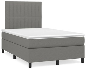 Letto A Molle Materasso E Led Grigio Scuro 120x190cm İn Tessuto /