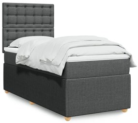 Giroletto A Molle Con Materasso Grigio Scuro 90x200 Cm Tessuto /