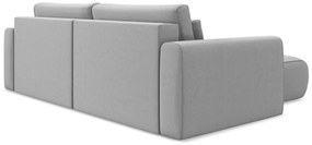 Divano angolare grigio chiaro allungabile/con contenitore (con penisola a sinistra/con chaise lounge) con rivestimento in velluto Kapua – Makamii