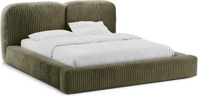 Letto matrimoniale imbottito verde con contenitore con rete inclusa 180x200 cm Martina – Micadoni