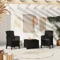 Sedia da Giardino con Cuscini 2 pz in Rattan PP Grafite cod mxl 23276