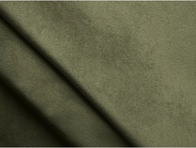 Divano angolare verde (con penisola a destra) con rivestimento in velluto Moana – Makamii