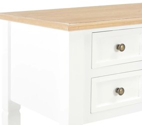 Scrivania Bianca 109,5x45x77,5 cm in Legno