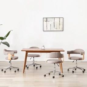 Sedie Da Pranzo Girevoli 4 Pz Grigio Talpa İn Legno E Tessuto /